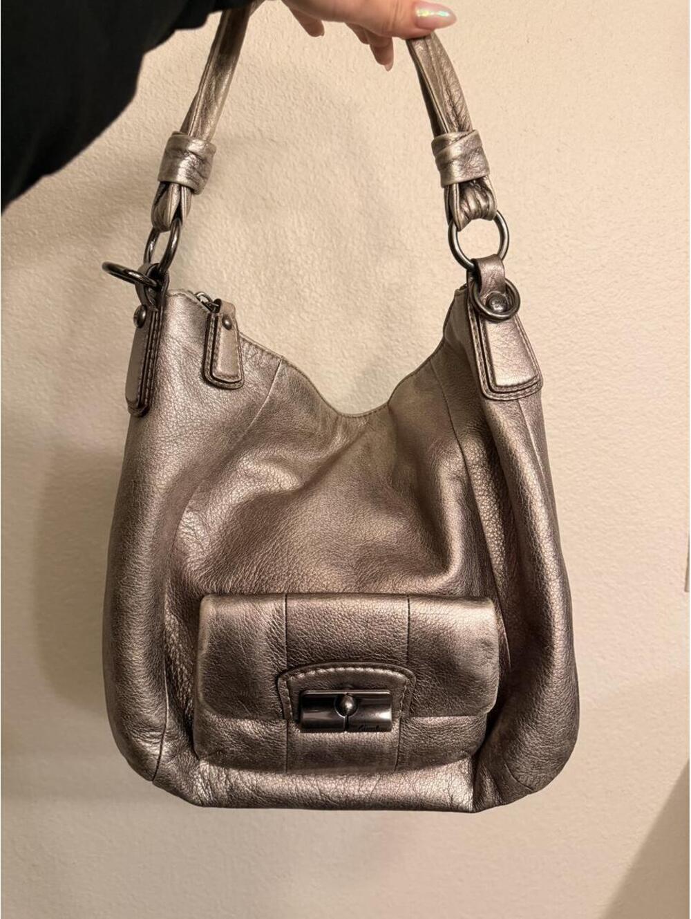 Silver Vintage 2010 Coach Kristin Hobo Bag